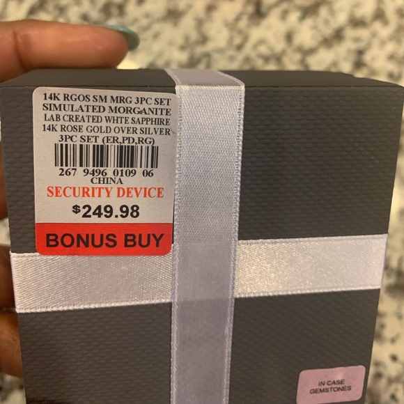 Womens 3-pc. Simulated Morganite 14K Rose Gold Over Silver Jewelry Set - Picture 5 of 5